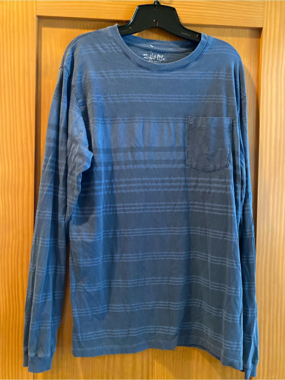 Salt Life Men’s Blue Stripe Pocket Long Sleeve T-Shirt NWT L